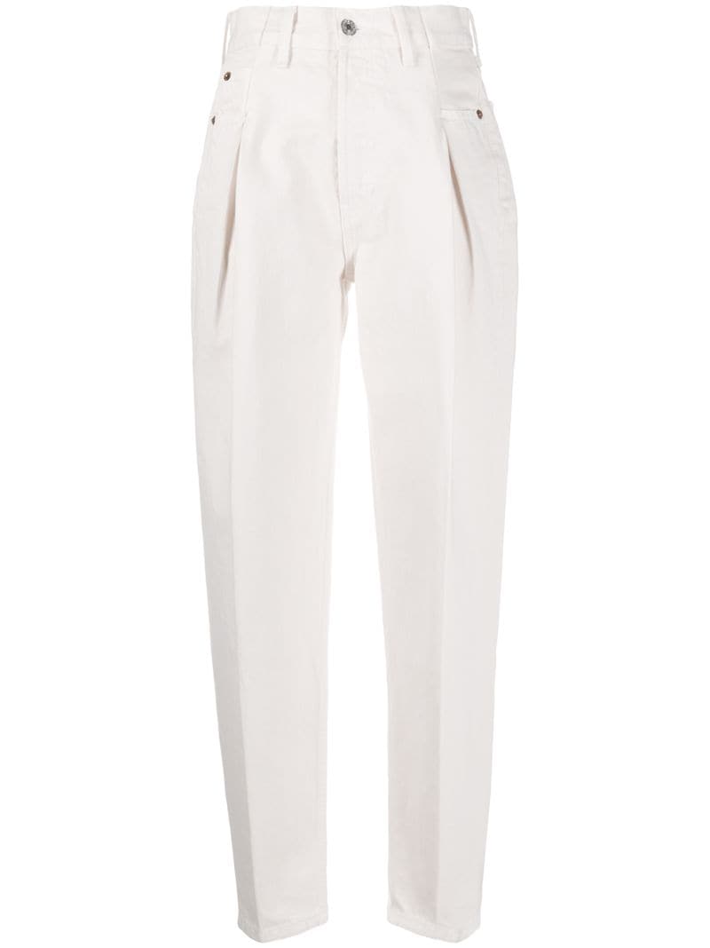Re/done High-waisted Tapered Jeans In Neutrals