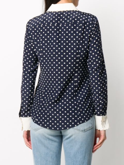 tory burch silk polka dot blouse