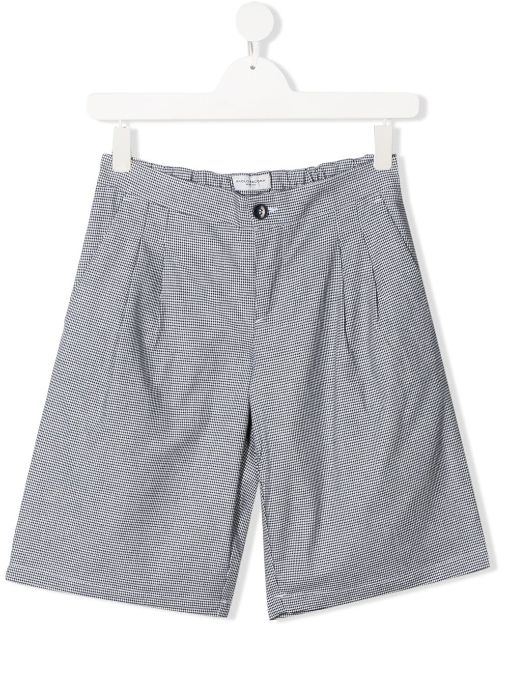 Paolo Pecora Teen Shorts Mit Hahnentrittmuster In Blue