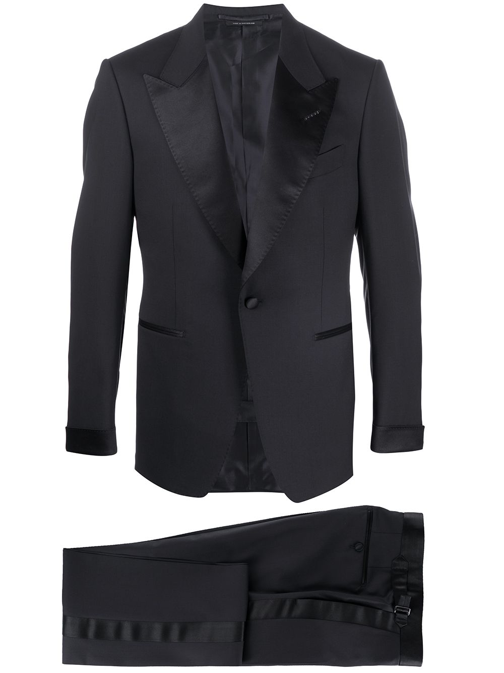 Tom Ford Satin Trim Two-piece Dinner Suit In Blue