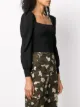 Pinko puff sleeve ribbed jersey top