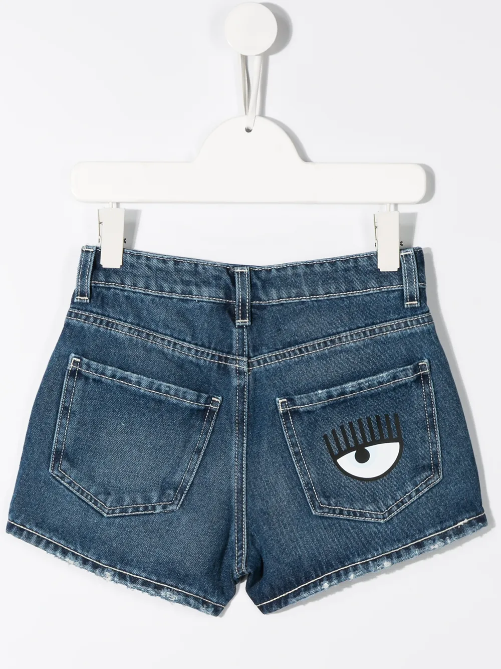 фото Chiara ferragni kids logo appliqué denim shorts