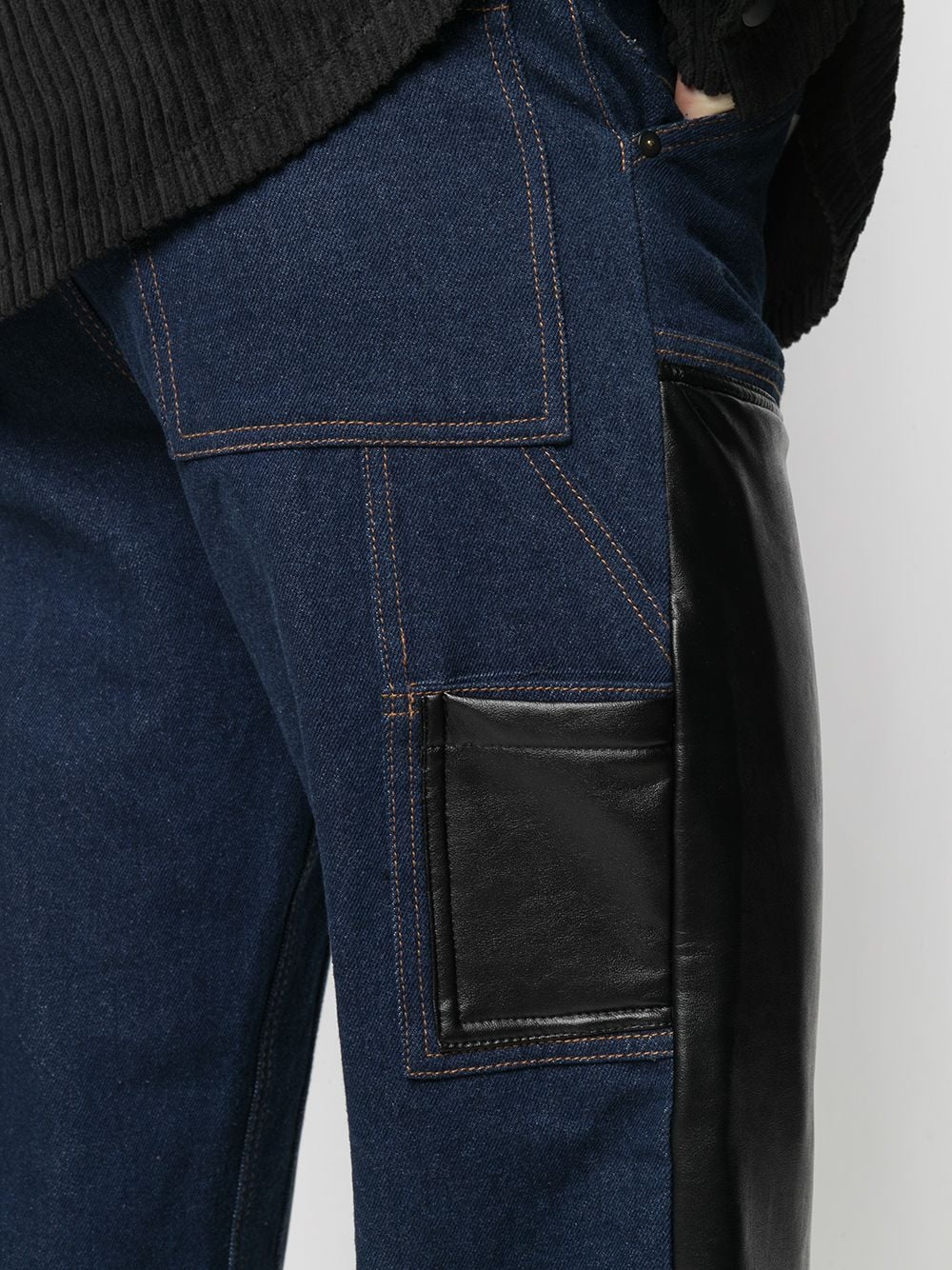 фото Duoltd прямые джинсы с контрастной вставкой