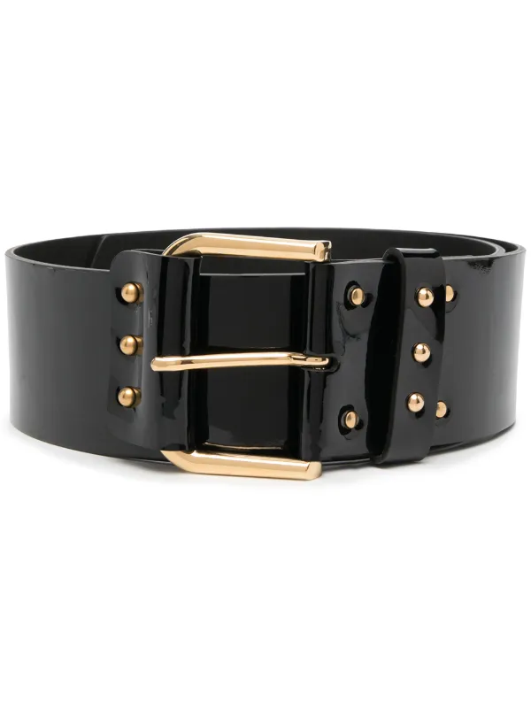 black patent leather belt womens