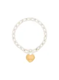 AMBUSH heart-pendant chain-link bracelet - Silver