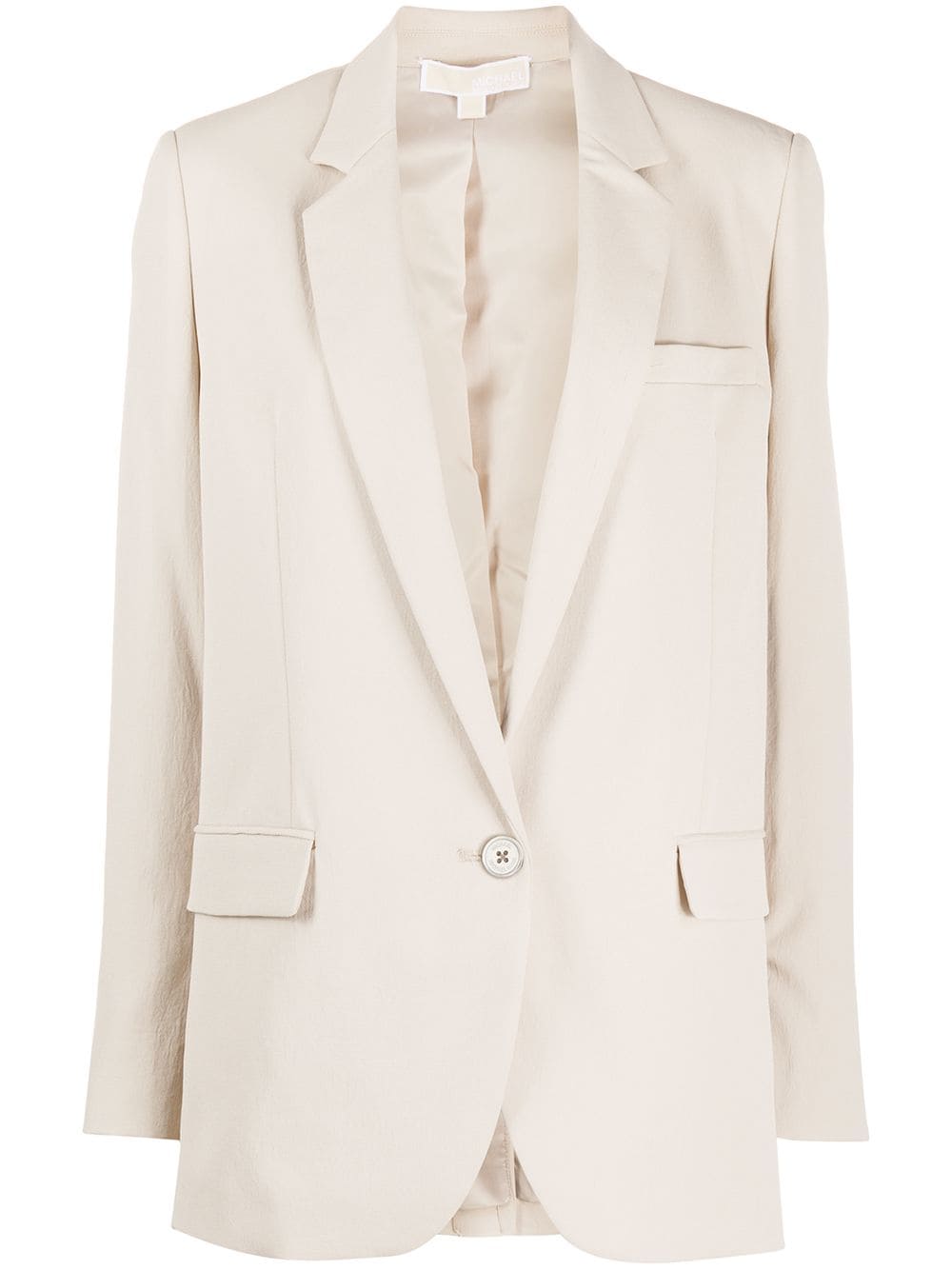 Shop Michael Michael Kors Fitted Single Breasted Blazer In Neutrals