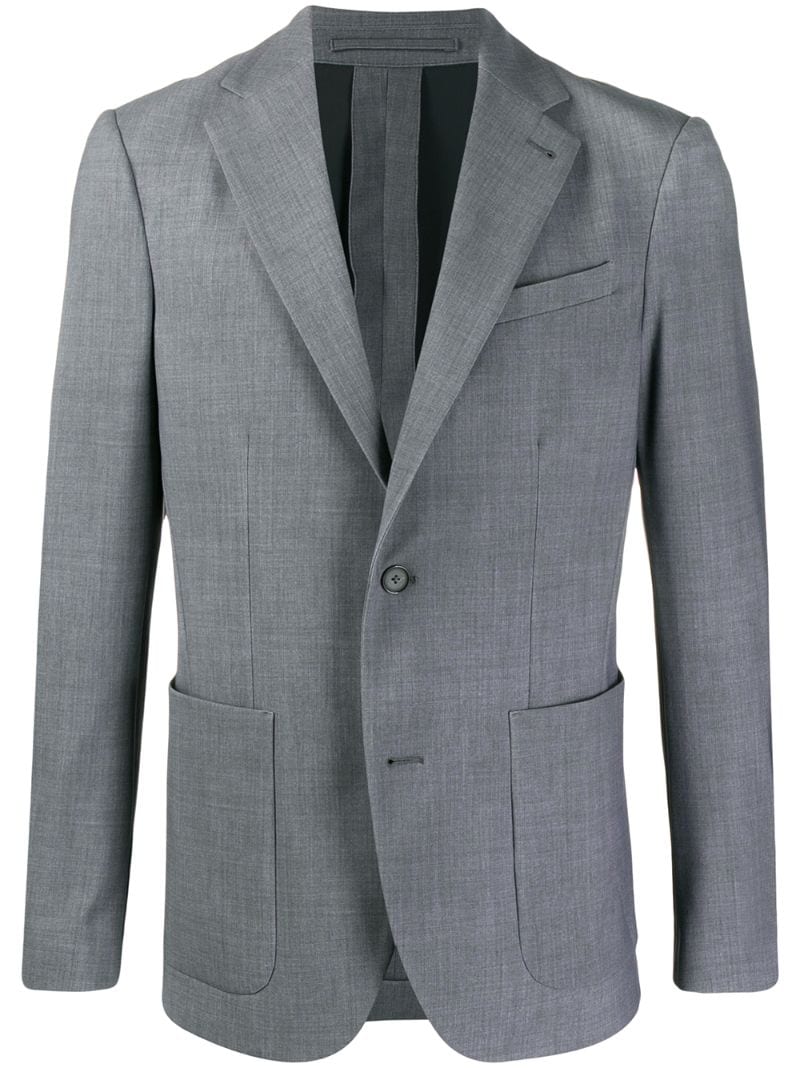 Traiano Milano Single-breasted Fitted Blazer In Grey