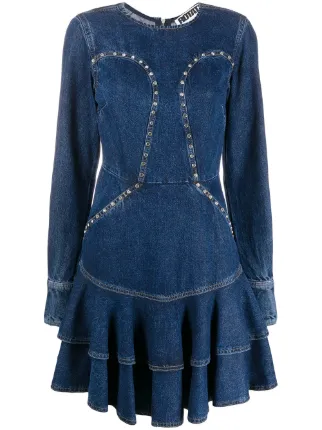 pleated denim dress