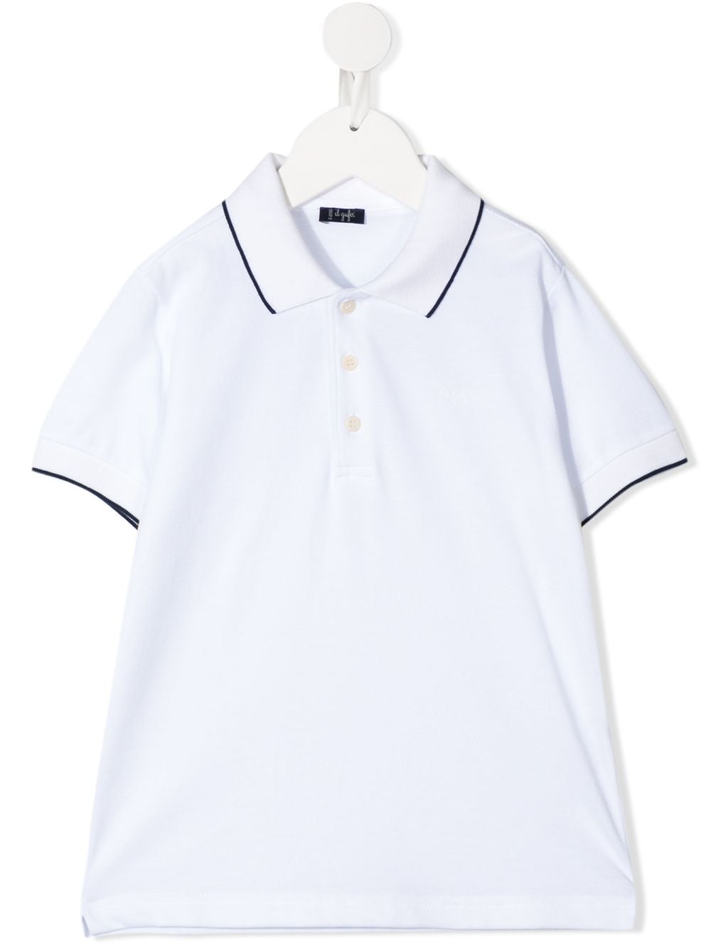 Shop Il Gufo Contrast-trimmed Polo Shirt In White