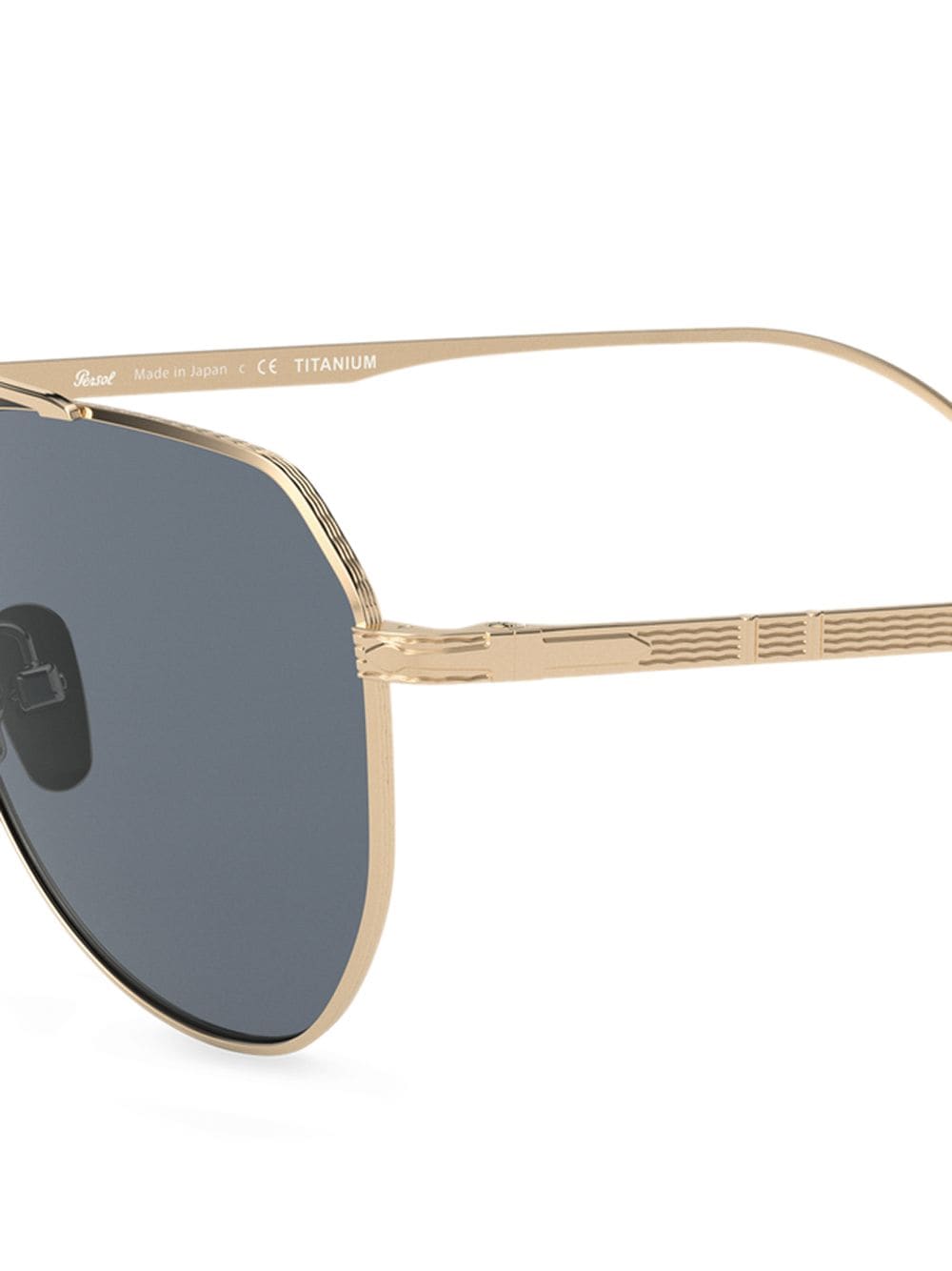 Shop Persol Oversized Aviator-frame Sunglasses In Gold