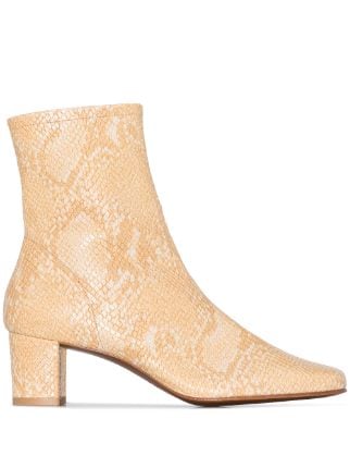 BY FAR Sofia 50mm snake effect Ankle Boots Farfetch