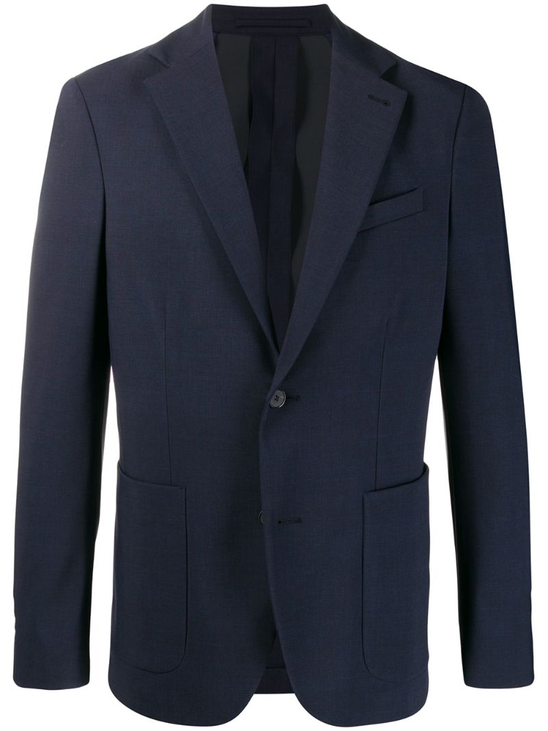 Traiano Milano Single-breasted Fitted Blazer In Blue