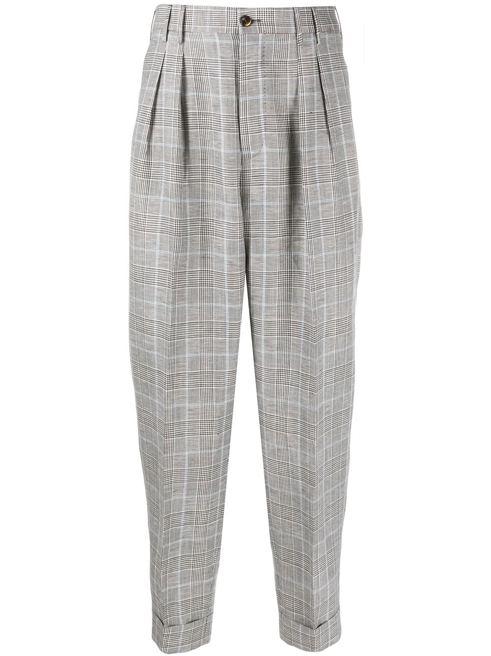 фото Pt01 check print turn-up cuff trousers