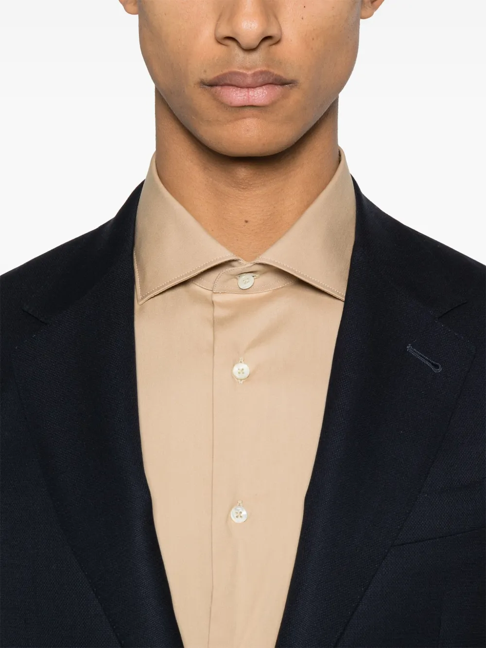 Canali Fijngebreide blazer Blauw