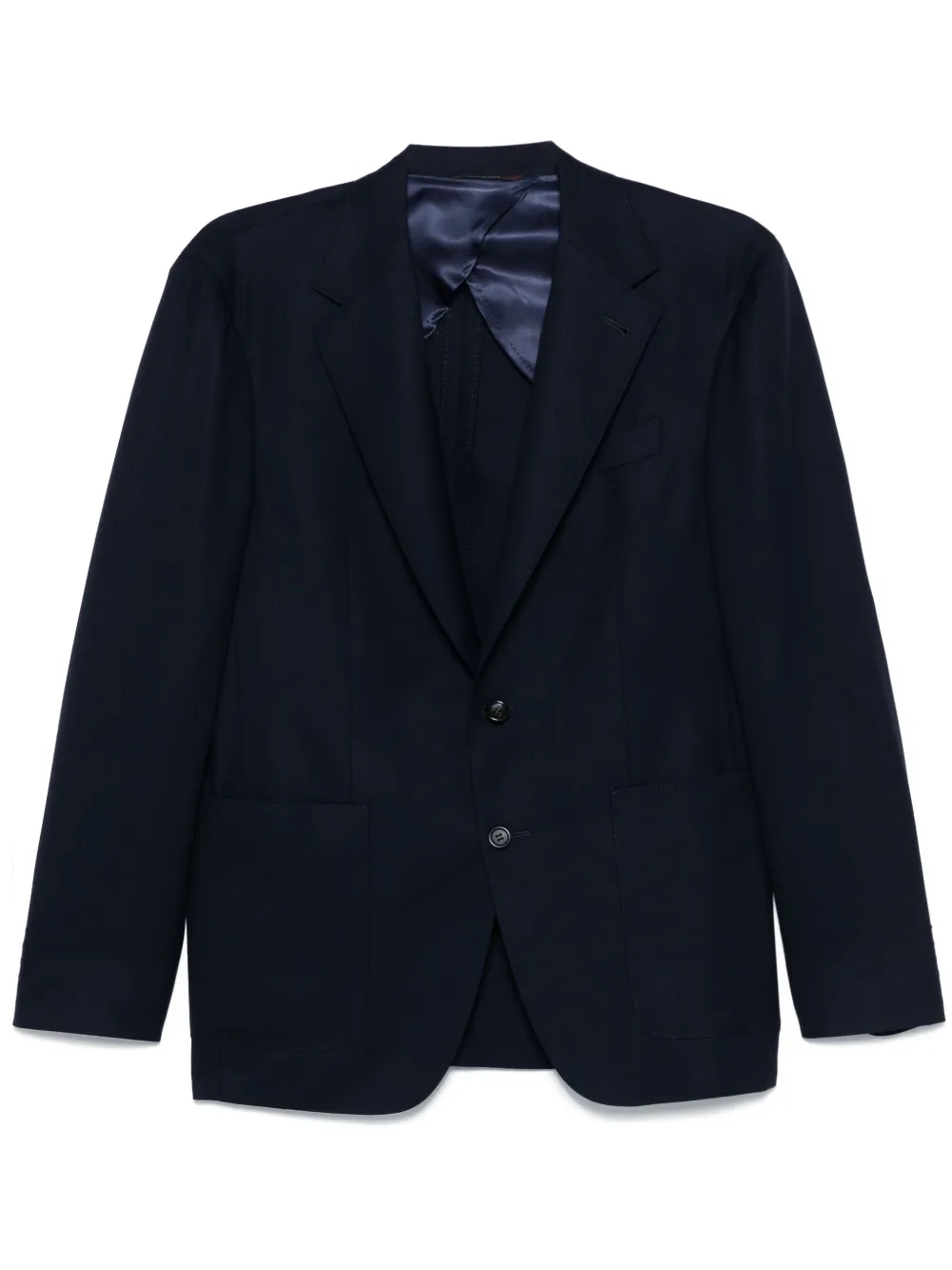 Canali Fein gestricktes Sakko | Blau | Image 1
