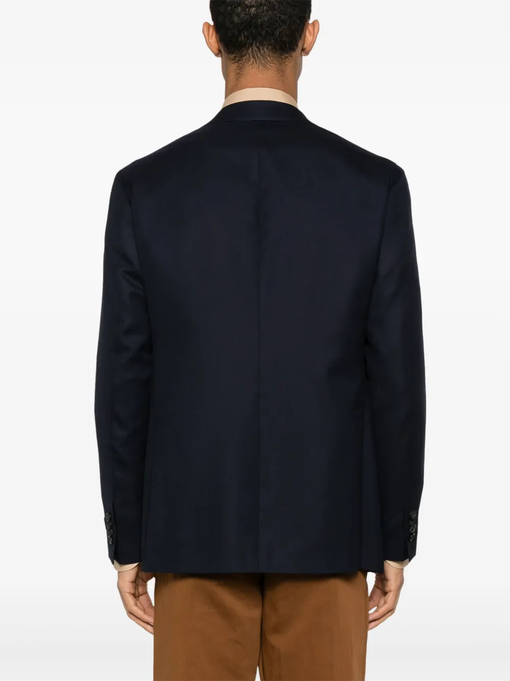 Canali Fijngebreide blazer Blauw