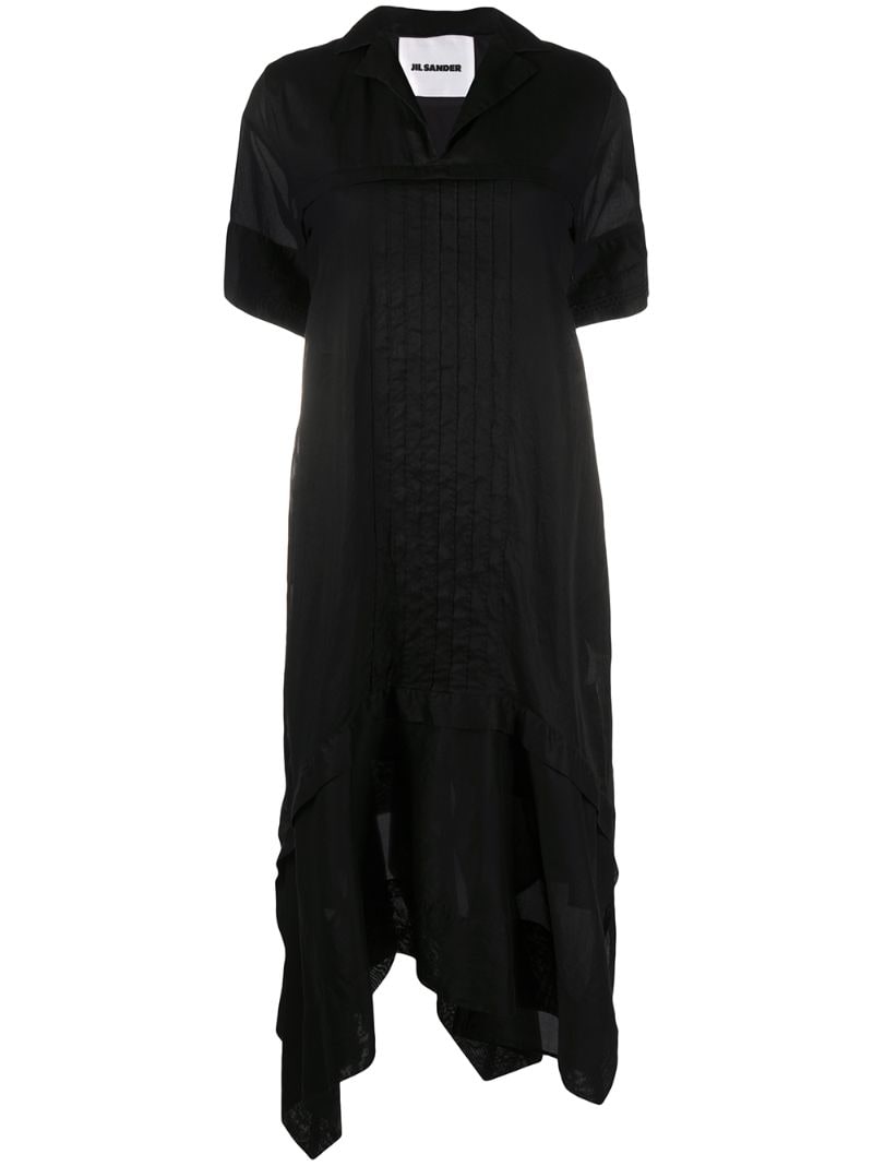 Jil Sander Asymmetrical Shirt Dress In Black