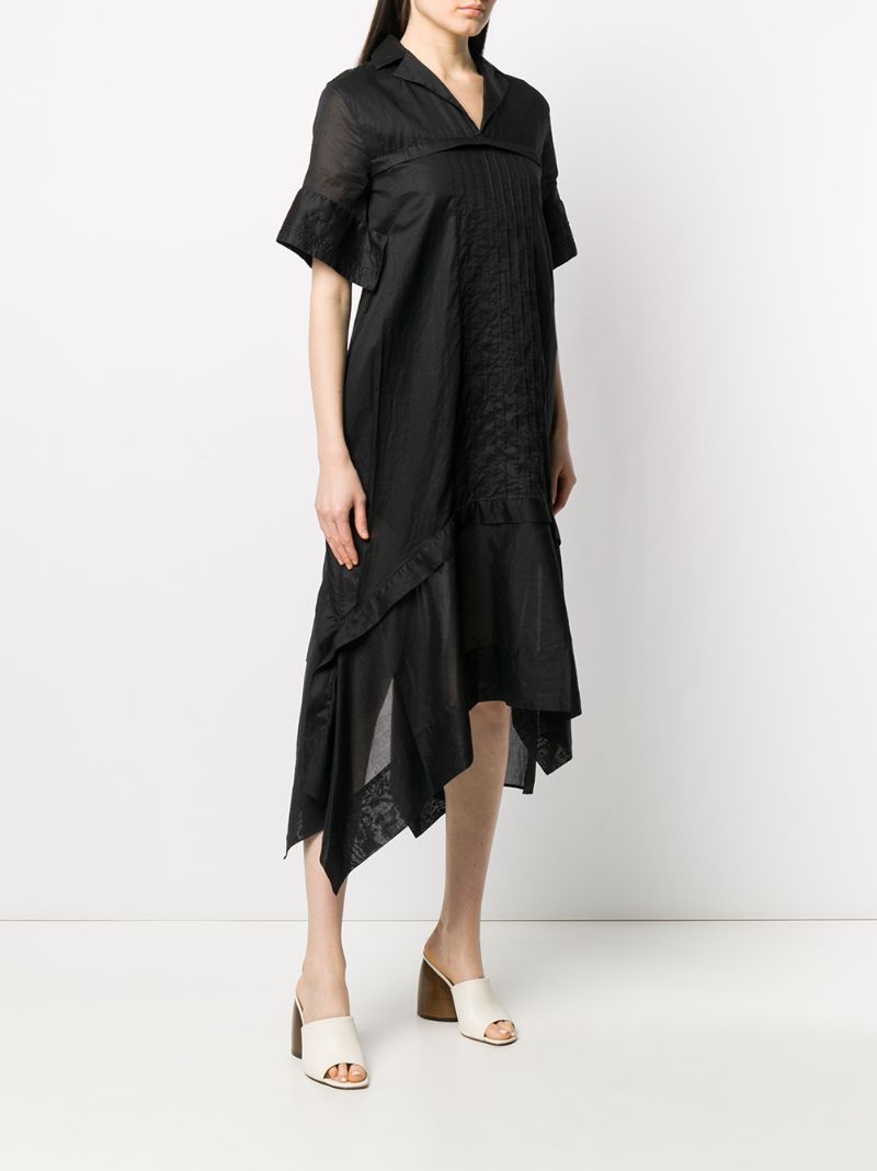 Shop Jil Sander Asymmetrical Shirt Dress In Black