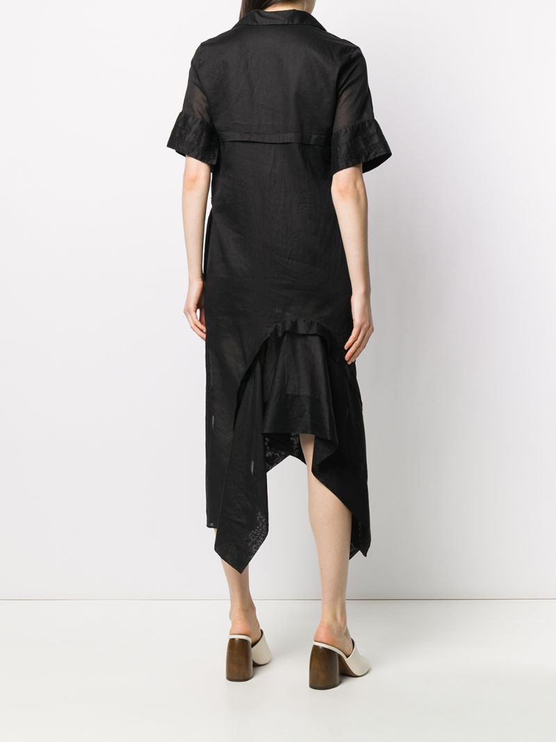 Shop Jil Sander Asymmetrical Shirt Dress In Black