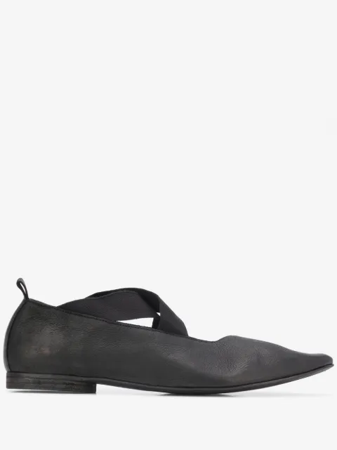 Uma Wang crisscross strap pointed toe ballerinas