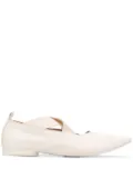 Uma Wang crisscross strap pointed toe ballerinas - White