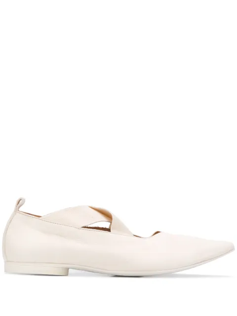 Uma Wang crisscross strap pointed toe ballerinas