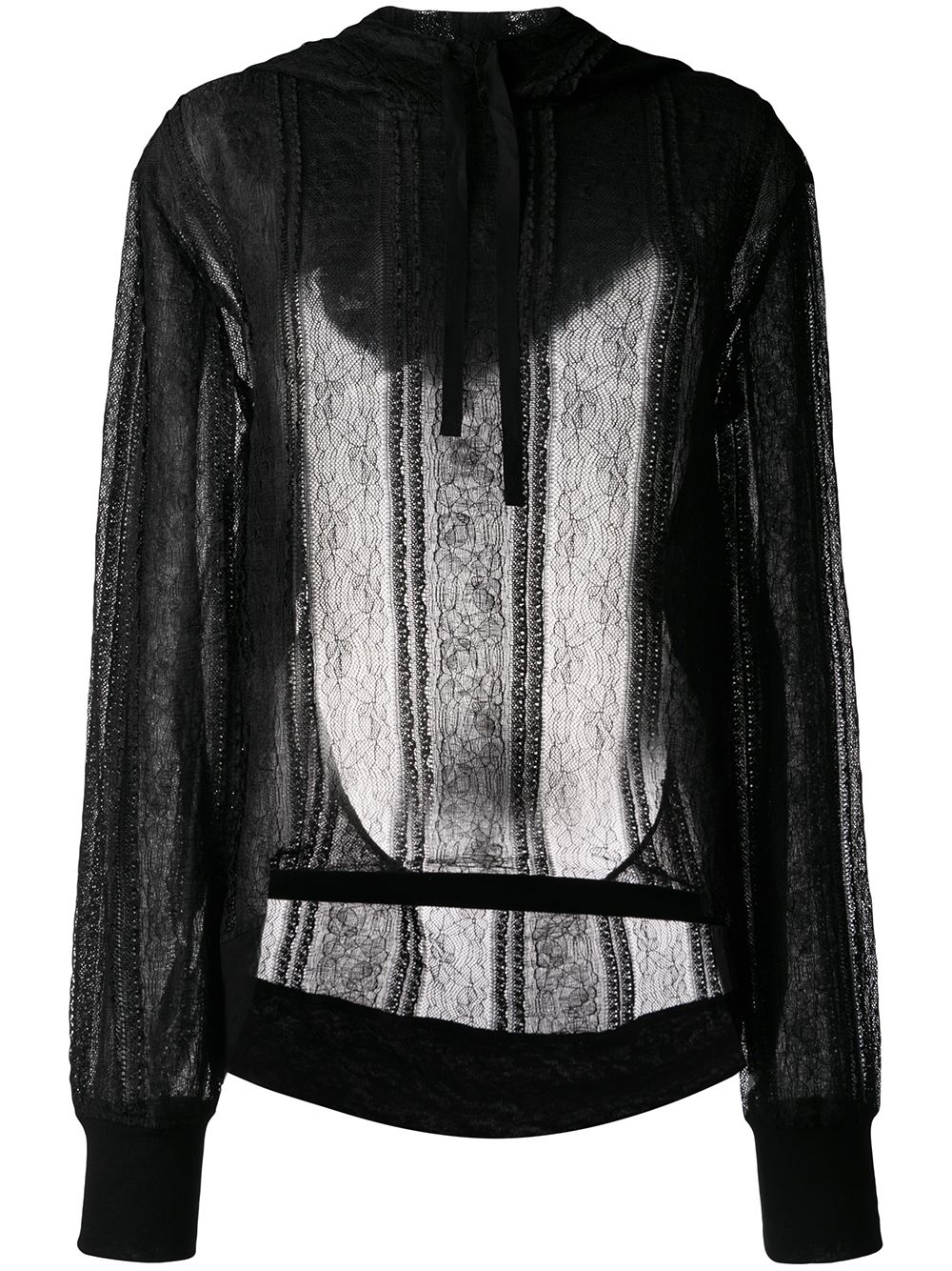 фото Ann demeulemeester floral lace hoodie