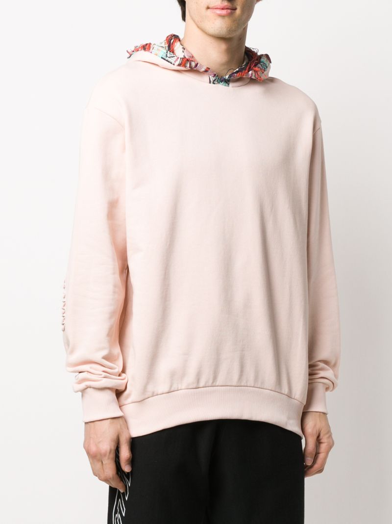 Shop Alchemist Contrast Panel Hoodie In Pink