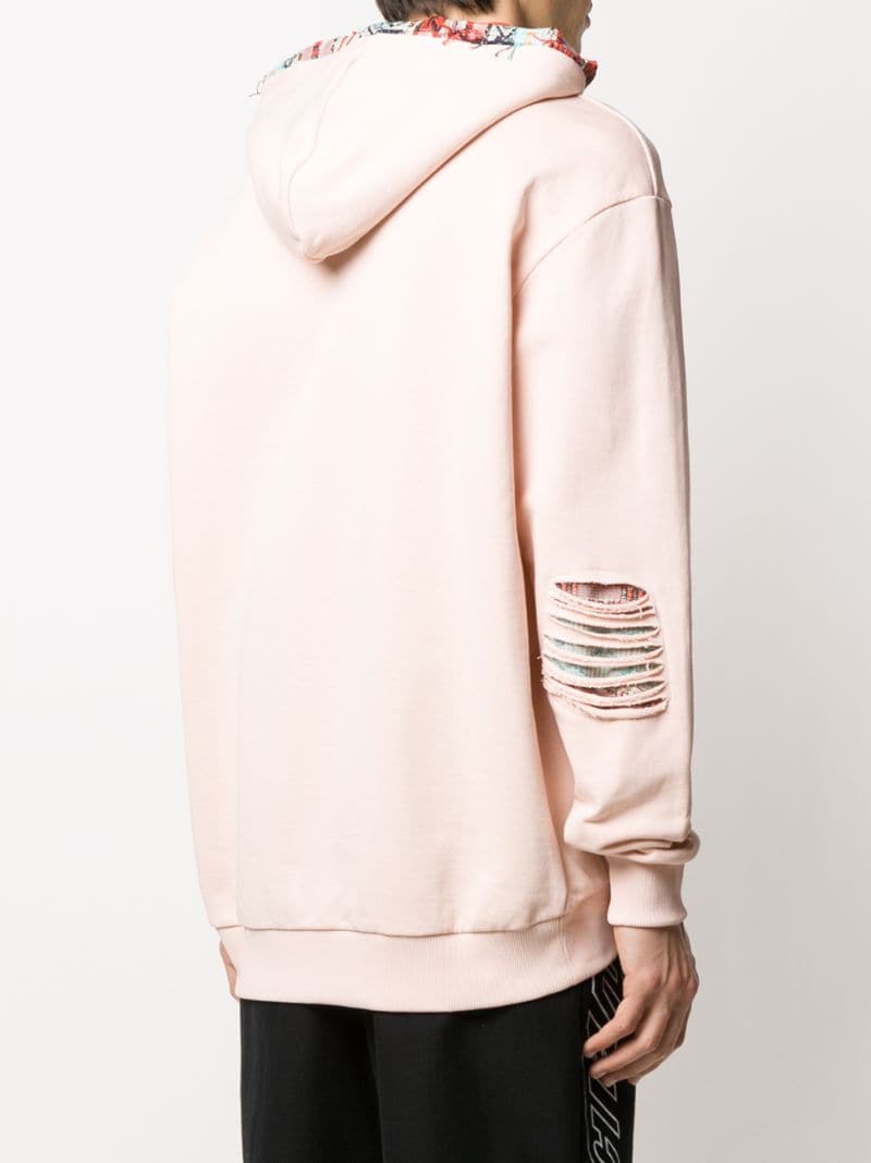 Shop Alchemist Contrast Panel Hoodie In Pink