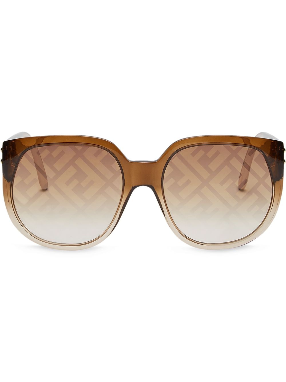 фото Fendi массивные солнцезащитные очки с принтом ff
