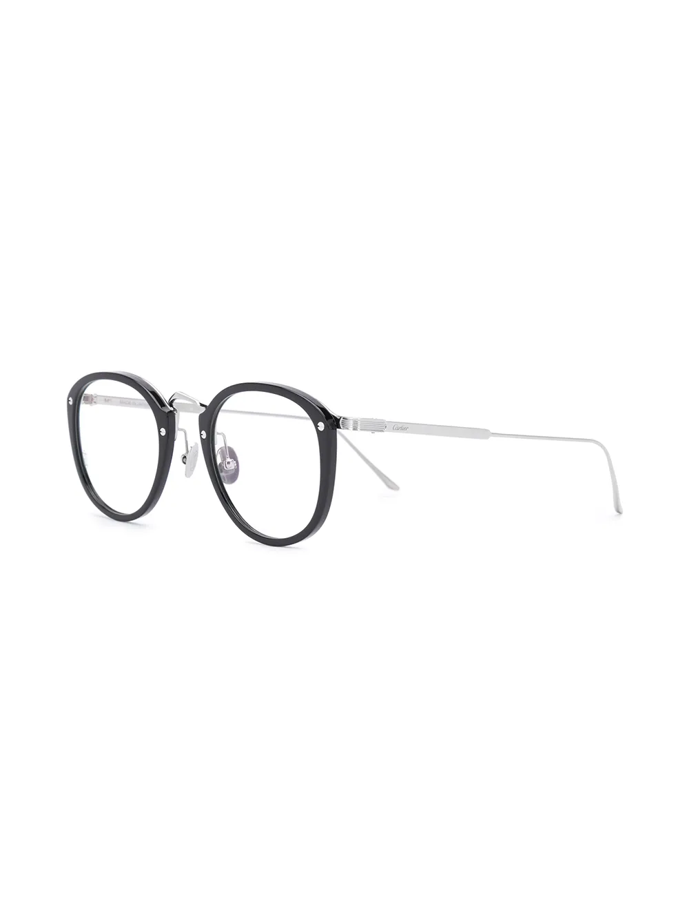 Cartier Eyewear Bril met rond montuur - Zwart