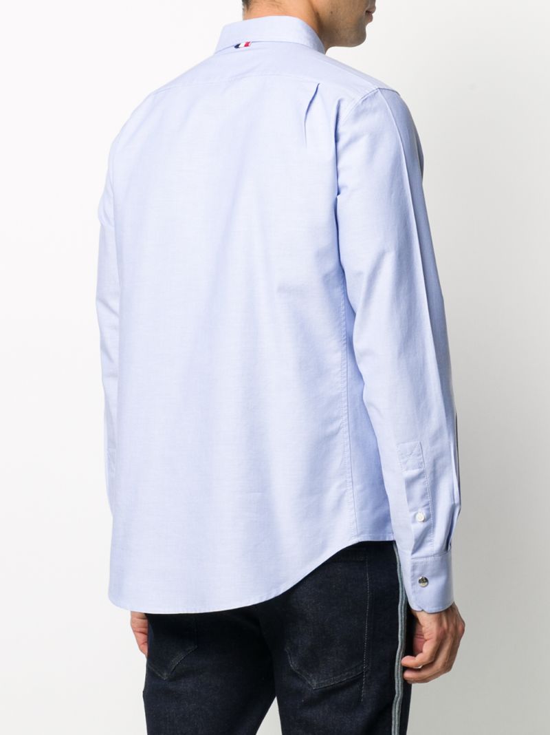 Shop Moncler Pull-tab Long-sleeve Shirt In Blue