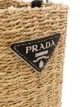 Prada logo plaque raffia bucket bag