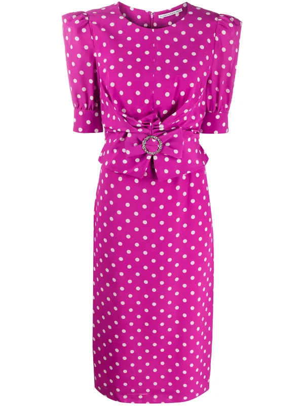 fitted polka dot dress