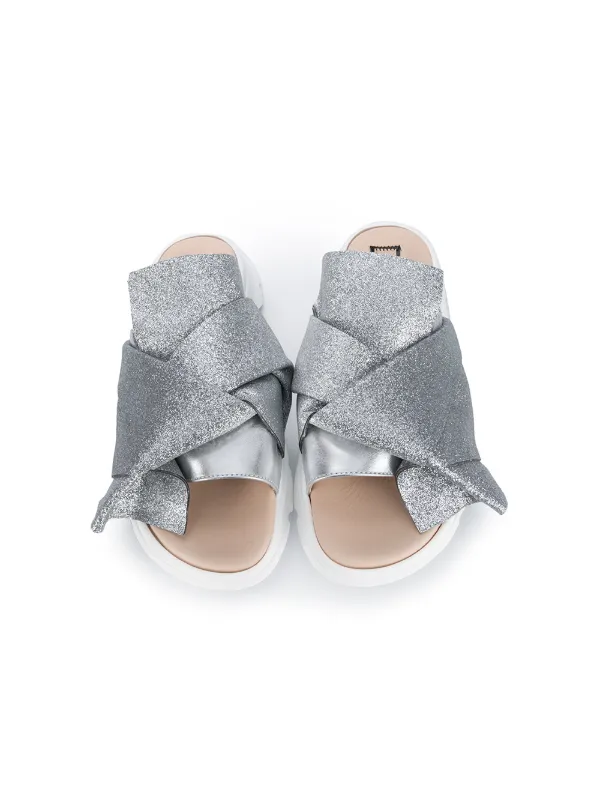 glitter sandals with straps
