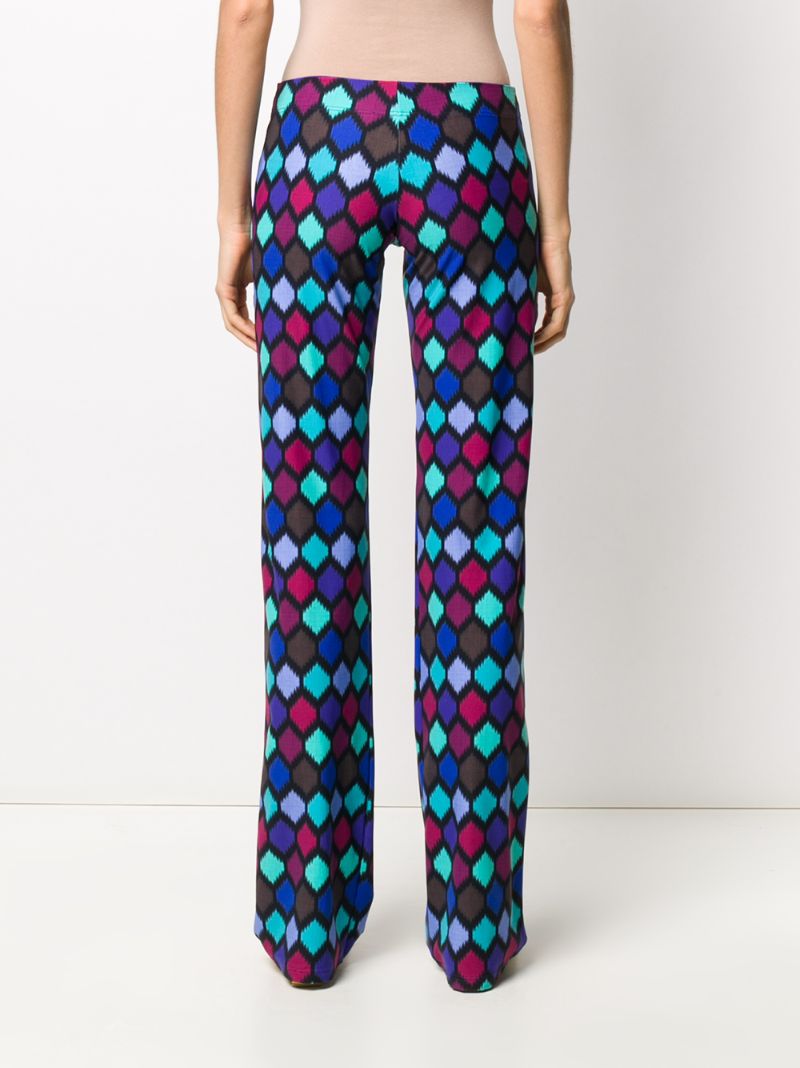 Shop Fisico Low-waist Geometric Trousers In Blue ,pink