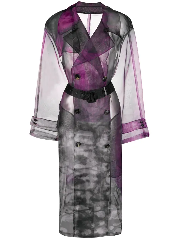 Maison Margiela 花纹半透明风衣 Farfetch