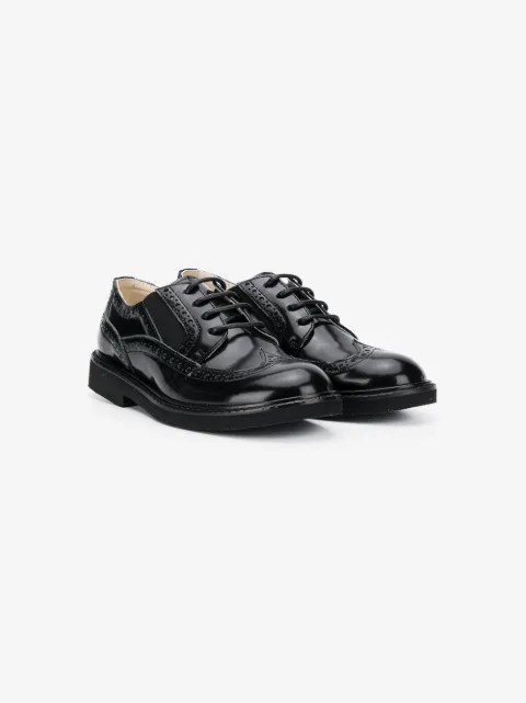 Andrea Montelpare patent round-toe brogues