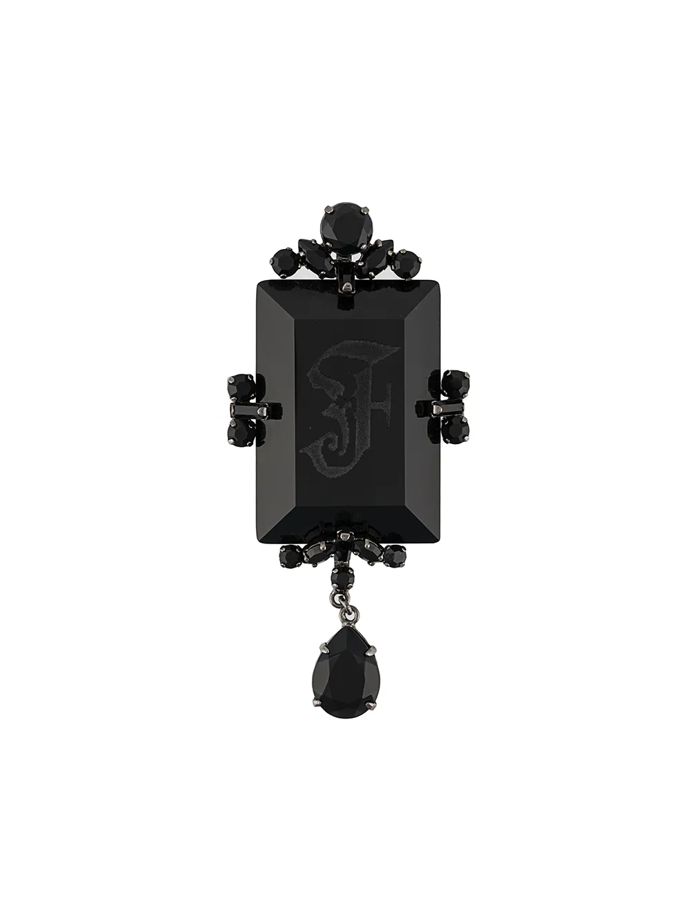 

Gianfranco Ferré Pre-Owned 2000s embellished logo pendant - Black