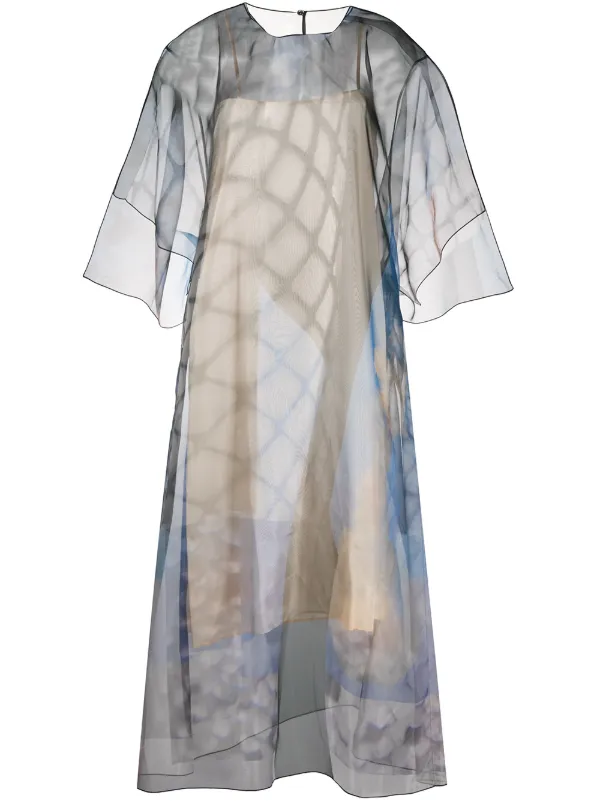 patterned midi dress