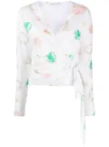 Saks Potts Lis printed wrap top - White