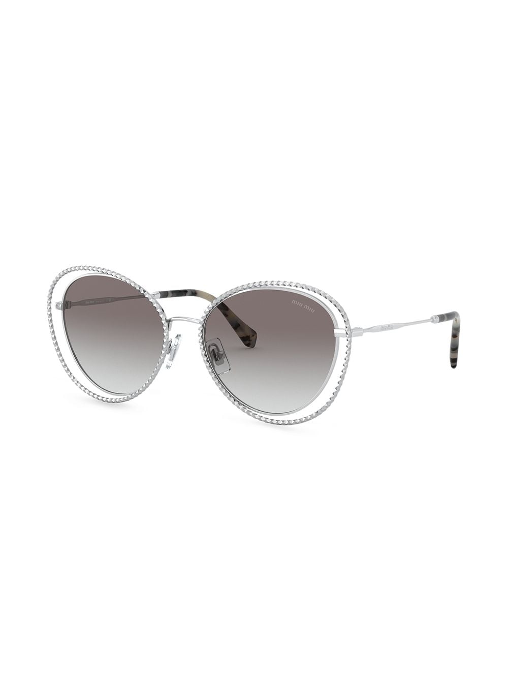 Miu Miu Eyewear La Mondaine zonnebril met kattenoog montuur - Zilver