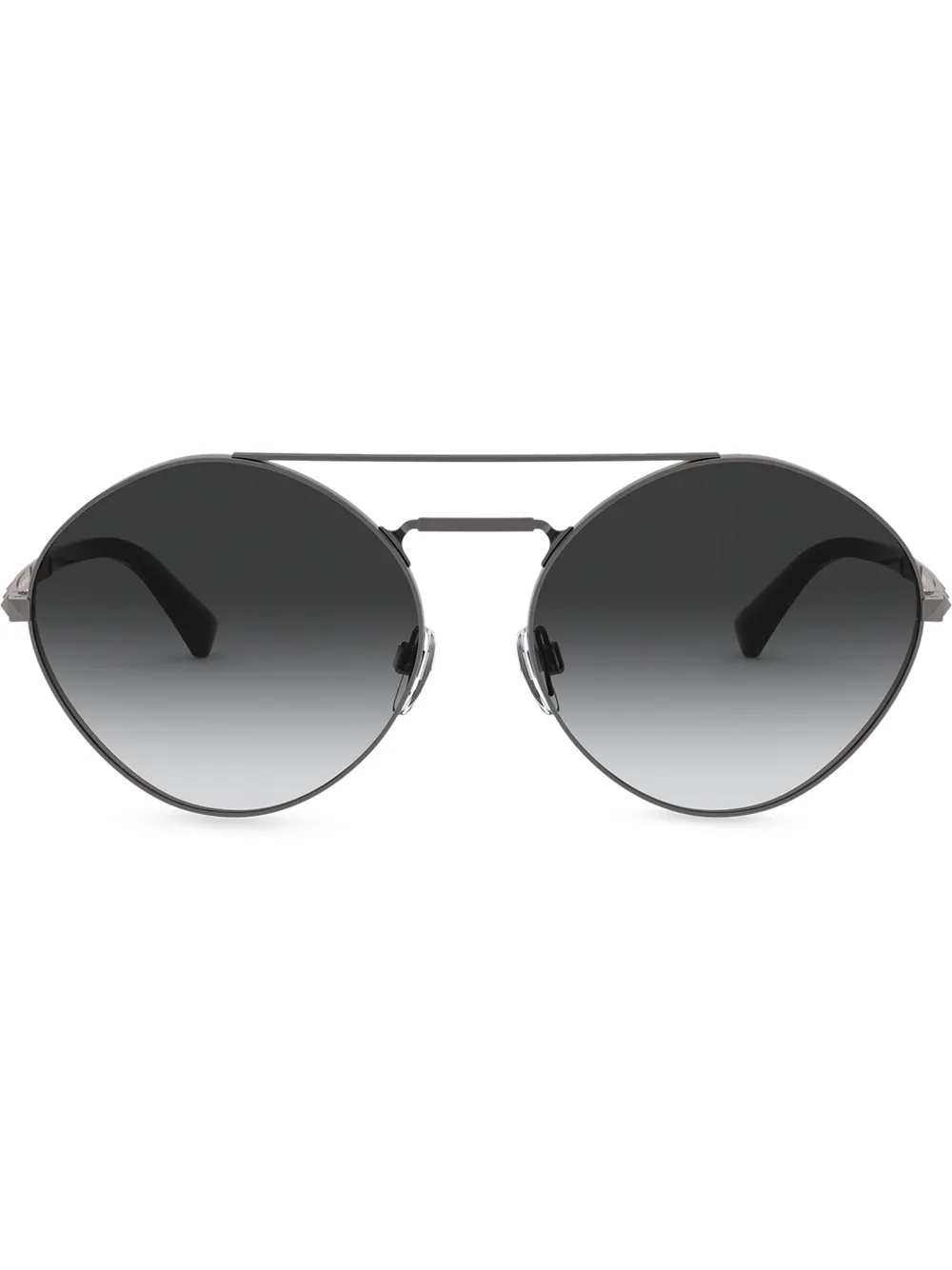 lunettes de soleil à monture ovale cloutée