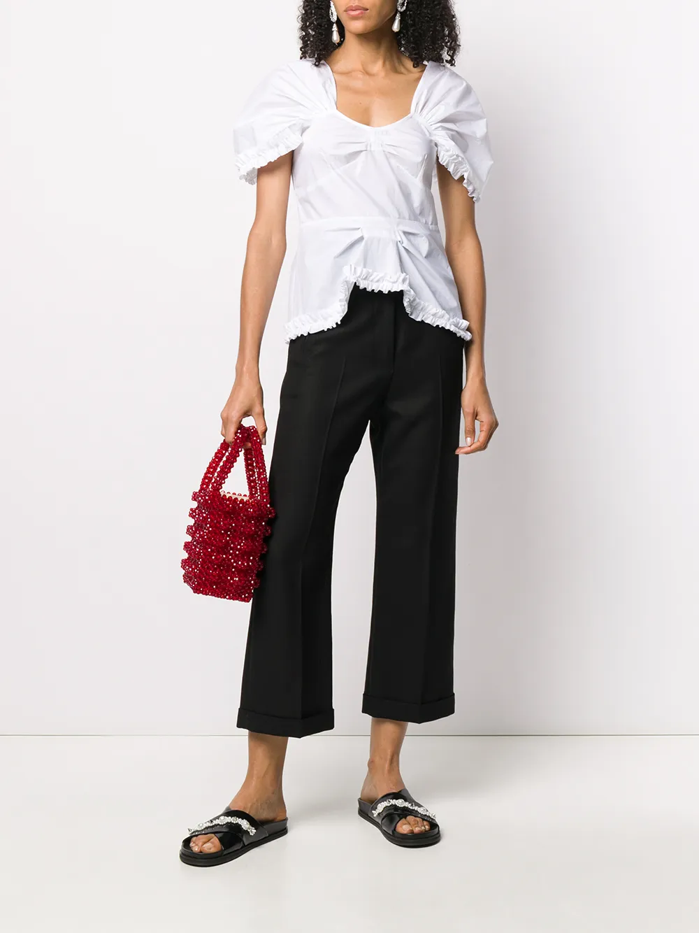 Molly Goddard Blouse met ruche afwerking - Wit