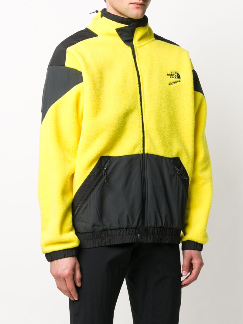 Shop The North Face Two-tone Fleece Jacket In Yellow