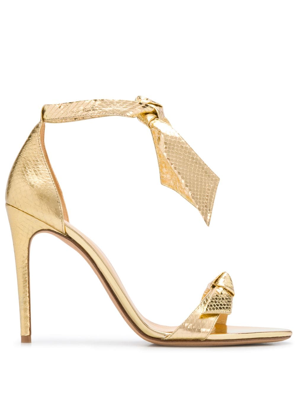 Alexandre Birman Metallic Tie Strap Sandals In Gold