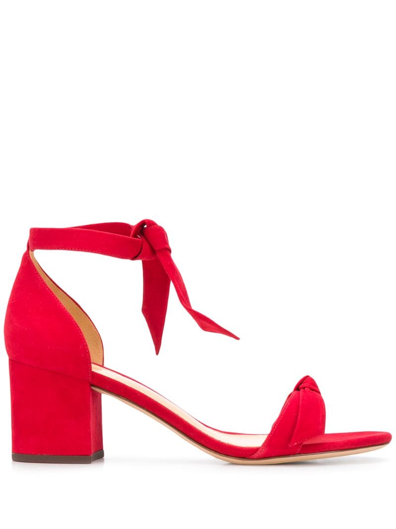 Alexandre Birman Block Heel Tie Sandals In Red