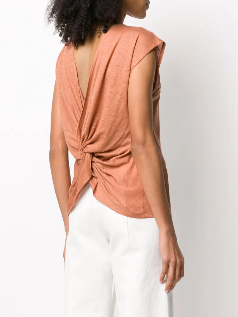 Shop Forte Forte Draped Back T-shirt In Brown