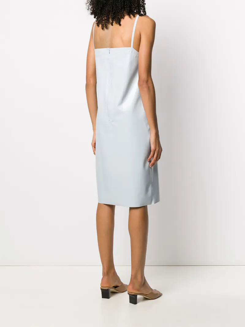 Kwaidan Editions Spaghetti Straps Shift Dress In Blue
