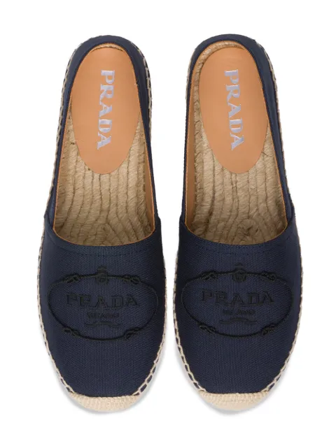 Prada Embroidered Logo Espadrilles - Farfetch